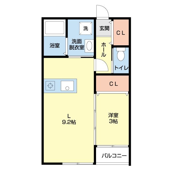 合志市須屋のアパートの間取り