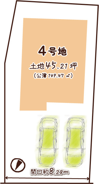山田北ノ町の区画図|お車駐車２台可能！