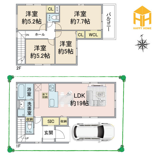 テラシエ東園田町3丁目新築一戸建て│4LDK+駐車１台可の間取り|※現況と図面が異なる場合現況を優先いたします。