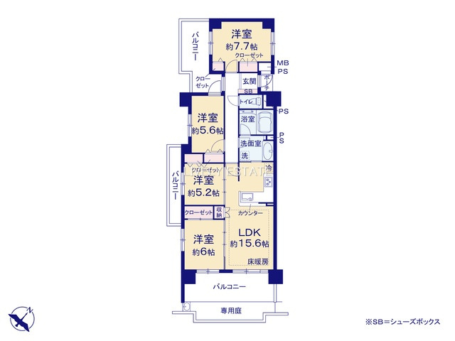 レクセルプラザ谷塚の区画図