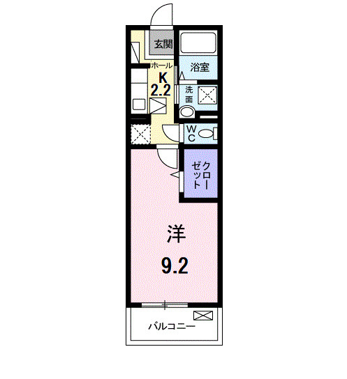 デルフィーノの間取り|1Kです