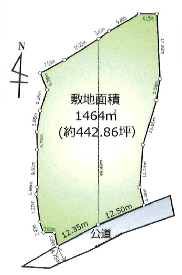 あきる野市小中野　売地の土地図