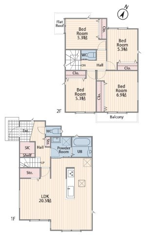 【横浜市泉区新橋町125-1全9棟新築戸建て】★仲介手数料無料★（新橋小学校・岡津中学校）の間取り