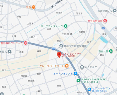 【地図】 | 豊川市当古町コインランドリー
