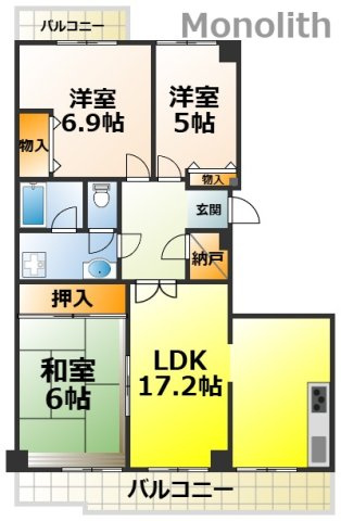 光明池駅前３号棟の間取り
