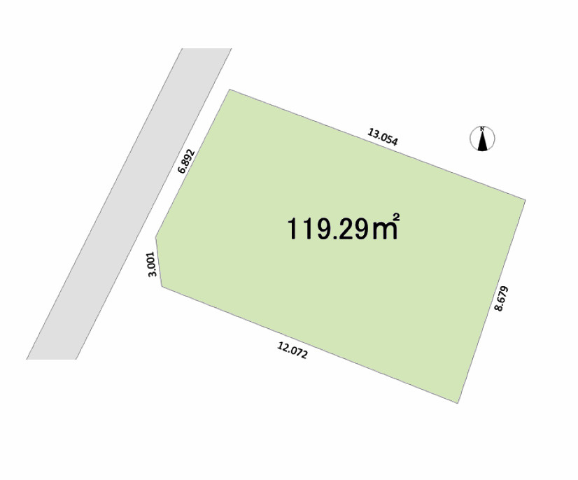売地　茅ヶ崎市萩園の土地図