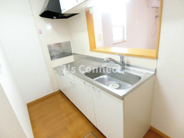 【キッチン】 | エレガンシアＢ棟 | ２口ガスコンロ設置可能な対面キッチン。