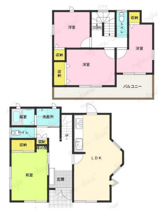 【中古戸建】前橋市横沢町の間取り|■間取り図｜敷地面積：135.69（約41.04坪）　建物面積：84.45（約25.54坪）