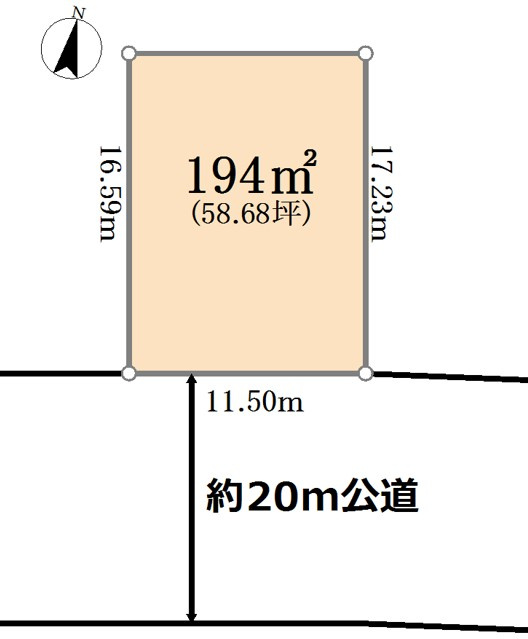 東松山高坂 土地58坪の土地図