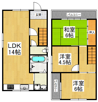 【間取り】 | 高松戸建