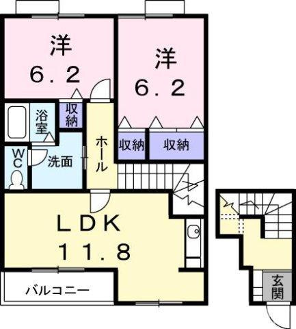 【間取り】 | シェテル　エンゼル　Ｂ
