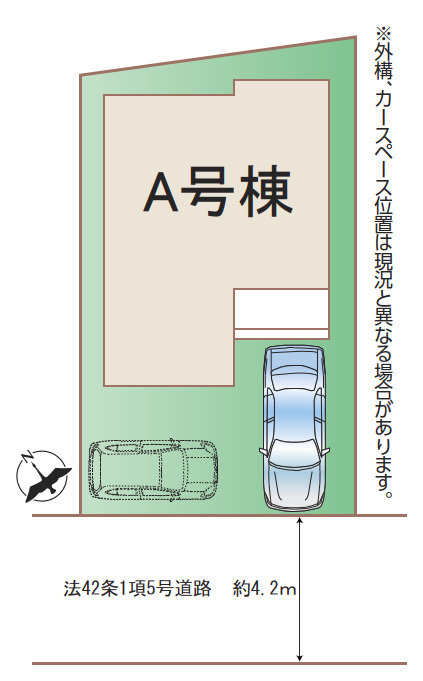 新築／志木市本町２丁目の区画図|駐車スペースあり！（車種による）