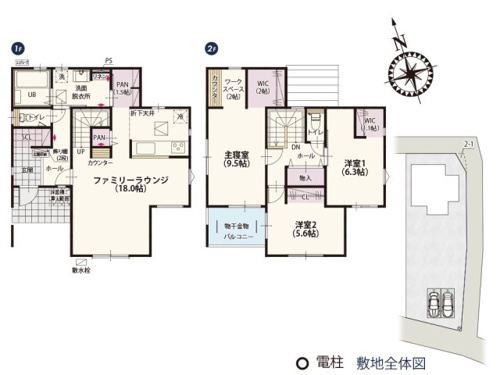 【間取り】 | 料理好きの家族に嬉しい2つのパントリーは使用頻度や大きさで収納場所を分けられます♪主寝室には集中してテレワークができるカウンター付きのワークスペースを設置！
