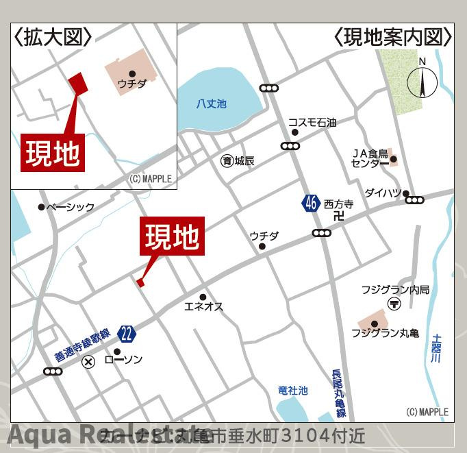 丸亀市垂水町の新築一戸建の地図