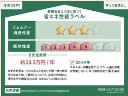 八王子市西寺方町02期の省エネ性能ラベル