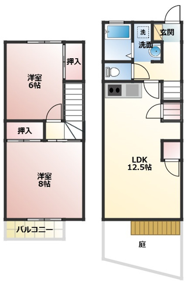【間取り】 | ユトリロ岩田C
