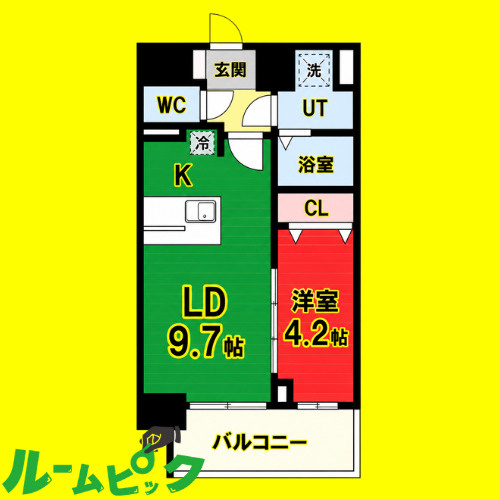 メイクスアート黒川　名古屋市賃貸　仲介手数料無料の間取り