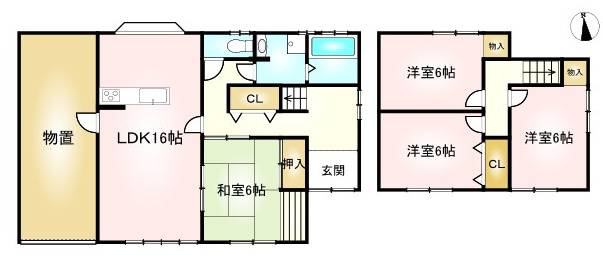 丹波篠山市糯ケ坪の中古一戸建の間取り