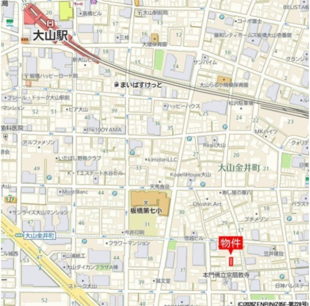 板橋区熊野町のアパートの地図