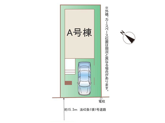 【区画図】 | 富士見市鶴瀬西3丁目　新築一戸建住宅　全1棟　(ふじみ野店) | 鶴瀬駅徒歩9分！整形地ならではの敷地の使いやすさが魅力