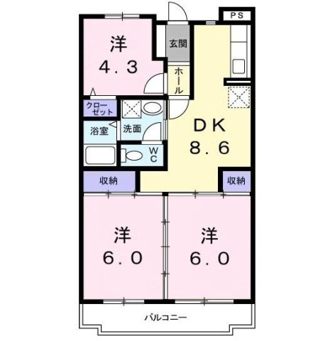 第１かしの木ハイツの間取り