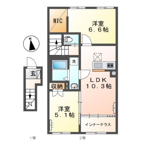 仮）宇津木町アパート新築工事の間取り