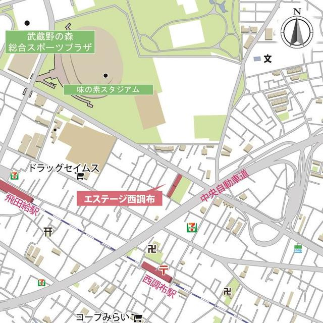 エステージ西調布の地図