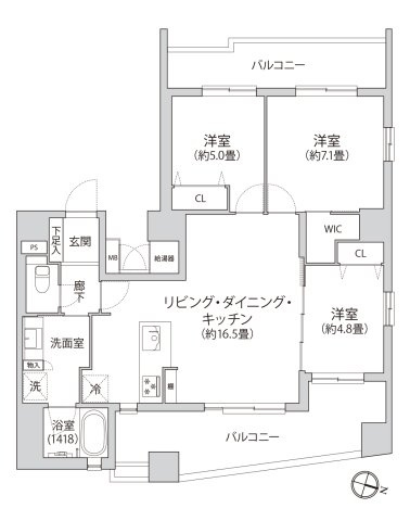【間取り】 | グローリオ横浜阪東橋マリス