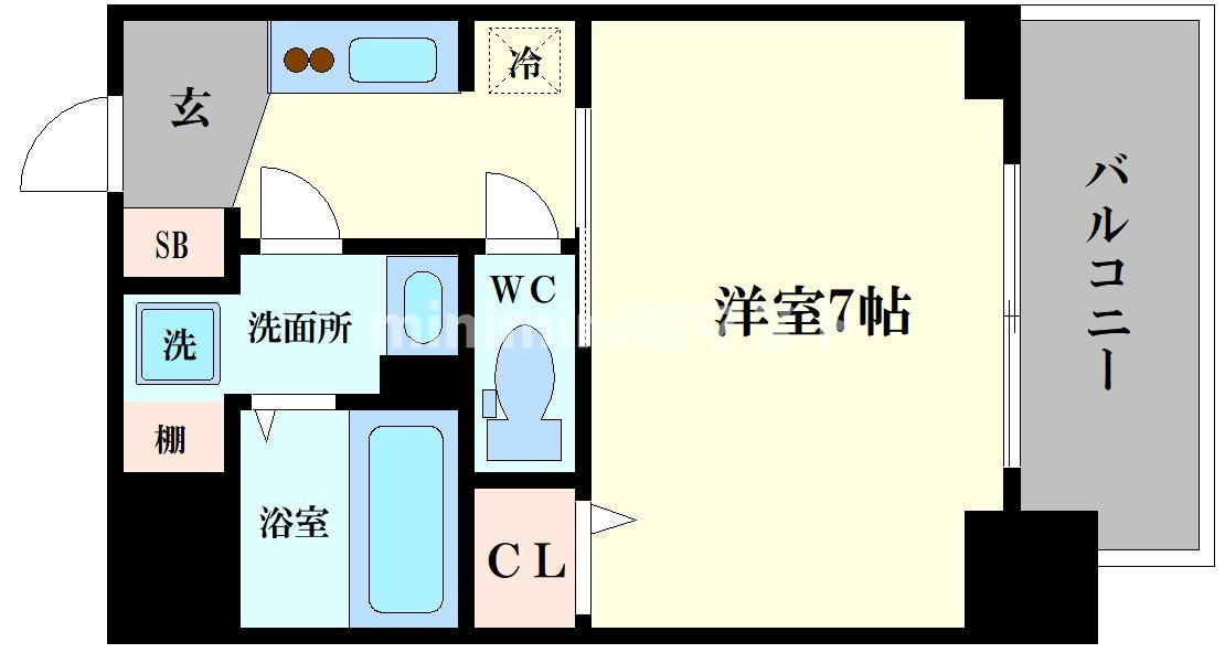 S-RESIDENCE難波大国町Deuxの間取り
