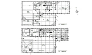 【間取り】 | 佐伯区五日市町美鈴園【全2区画】No２ | 17.0帖の広々としたLDKを中心に、全居室にウォークインクローゼットを備えた収納豊富な3LDKの間取りです。ペニンシュラキッチンや2階のルーフバルコニー、独立性の高い各洋室が魅力の住まいです。