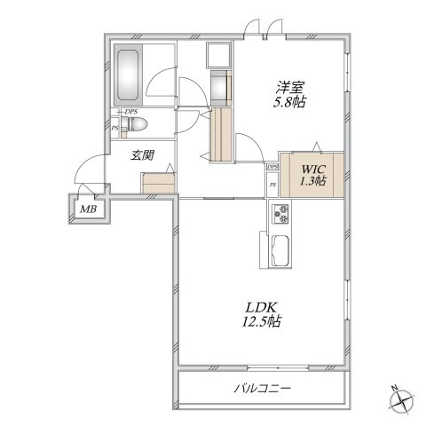 （仮称）新座市東北メゾンの間取り