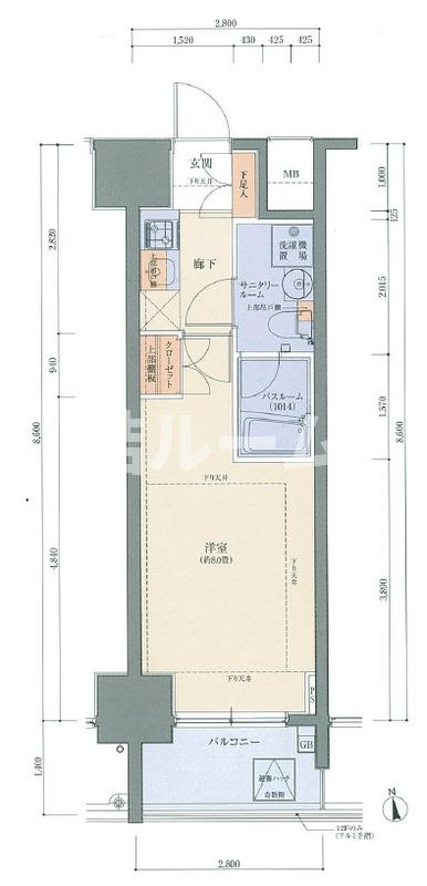 板橋区板橋４丁目の賃貸マンションの間取り