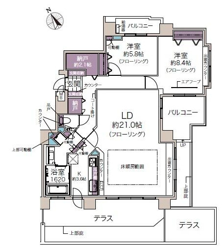 クリーンリバーフィネス東札幌グランデュオウエストの間取り