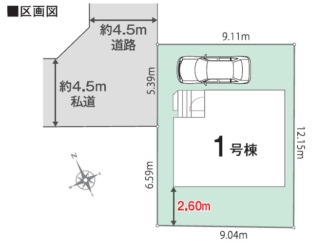 新築戸建　八王子市中野上町5丁目01期　全1棟の区画図