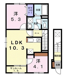 シャトーＫＩＮＫＩ　Ａの間取り