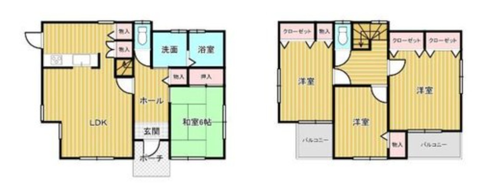 【中古戸建】前橋市天川大島町の間取り|■間取り図｜敷地面積：155.43（約47.01坪）　建物面積：105.57（約31.93坪）
