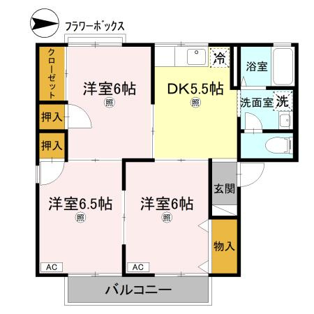 シャトルSK　B棟の間取り