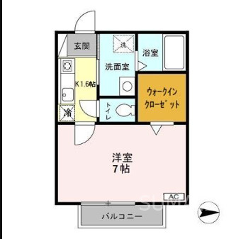 OAK HOUSEの間取り|1K間取です☆彡