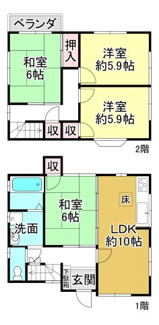 【間取り】 | 仰木の里東⑧貸家