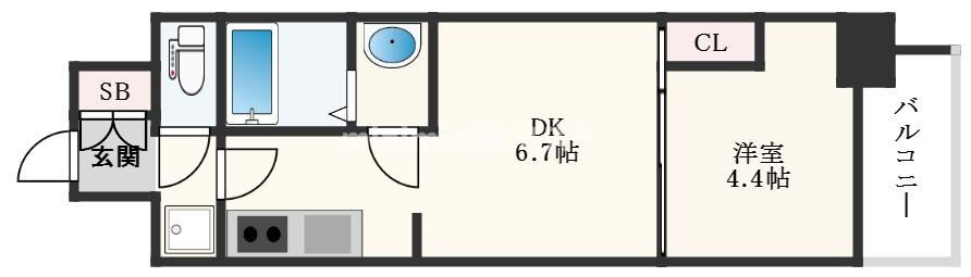 プレサンスOSAKA東成中本ハーヴィルの間取り