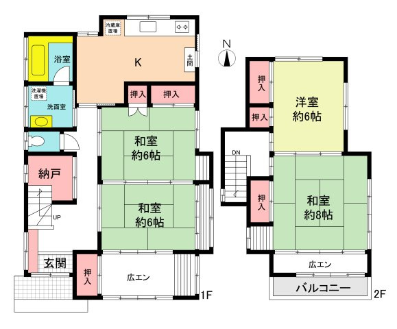 東光台　中古一戸建の間取り|☆４LDKのゆとりあるプランです。各部屋を最大限に広く使って頂ける様、全居室に収納付き。ワークスペースや趣味の部屋に、使い方自由自在！日当たりが良く全室光が差し込みます。