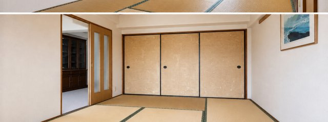 チュリス南熊本　南向き｜91㎡超のゆとりある5DKの収納|押入れ収納を備えた和室。居室や客間など多用途に使えます。