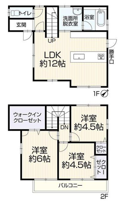 越谷市大字南荻島 中古戸建の間取り