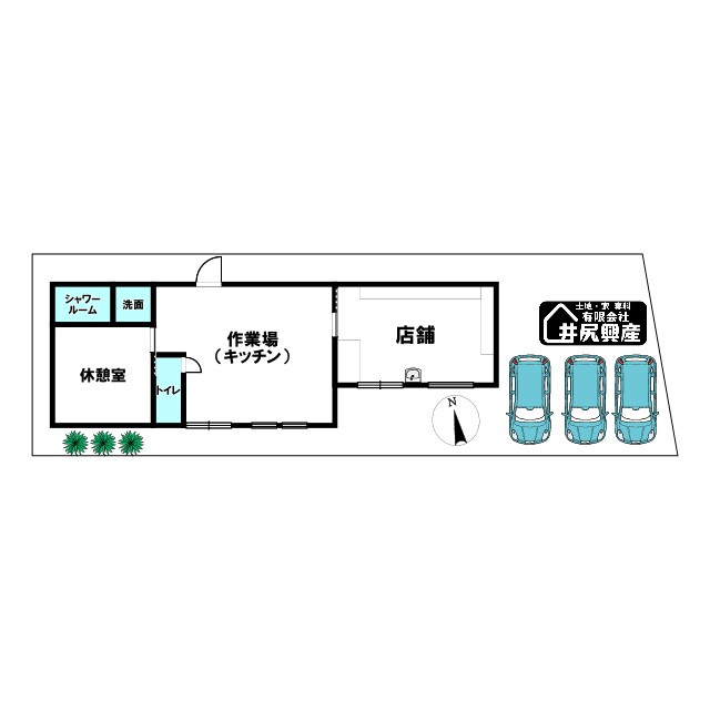 岩出市川尻　売店舗の間取り