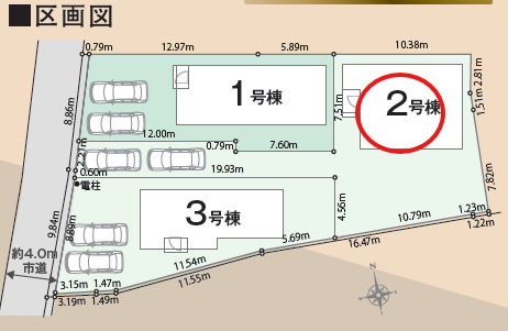 八王子市川口町24-6期　新築戸建て全3棟の区画図