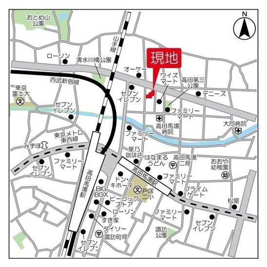 【地図】ミュプレ高田馬場 