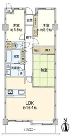 ファミール本山の間取り|16.4帖LDKに隣接する和室　扉を閉めて別空間として活用、開けて広々使う等、使い勝手がとても良いです
