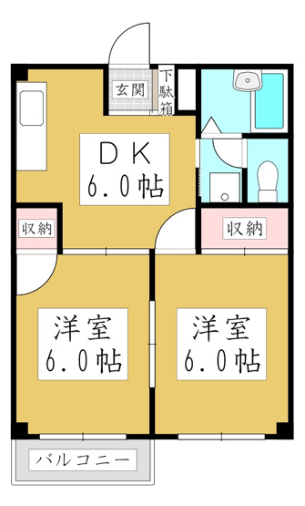 【間取り】 | ニューエルデム押田Ｂ