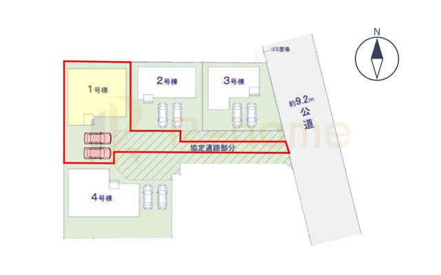 かすみがうら市下稲吉14期　新築戸建て　1号棟の区画図|大きなお買い物だからこそ、メリット・デメリットを伝えさせて頂きます。
R-homeにお任せください♪