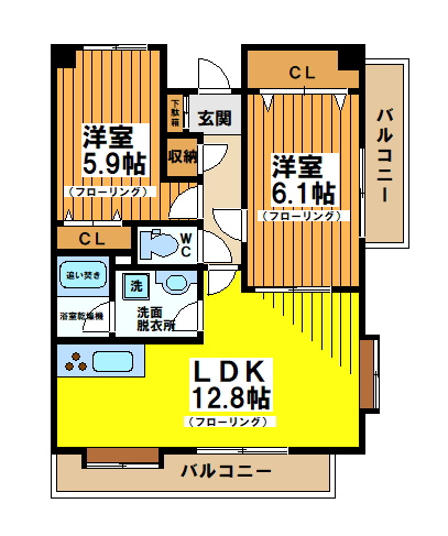 つつじヶ丘エクセルハイツⅢの間取り
